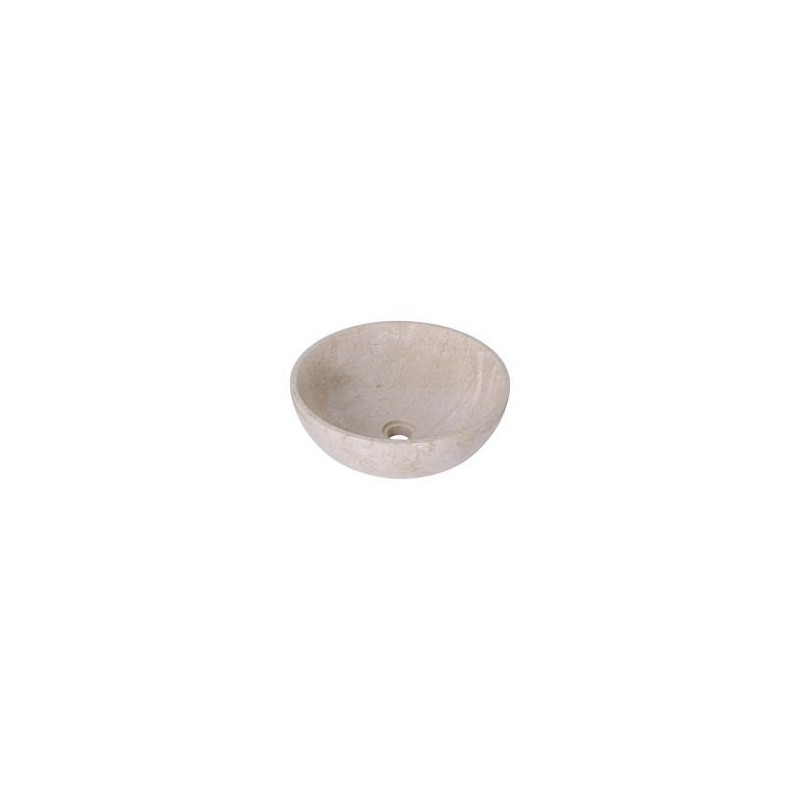 Vasque ronde à poser en marbre crème bord fin Ø40cm KCT-P CREAM