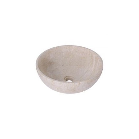 Vasque ronde à poser en marbre crème bord fin Ø40cm KCT-P CREAM