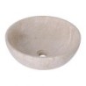 Vasque ronde à poser en marbre crème bord fin Ø40cm KCT-P CREAM