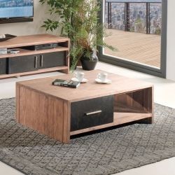 Table basse rectangulaire teck massif recyclé 123cm Zetta Casita