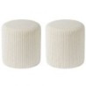 Lot de 2 poufs velours côtelé blanc 35cm Casita SNAW