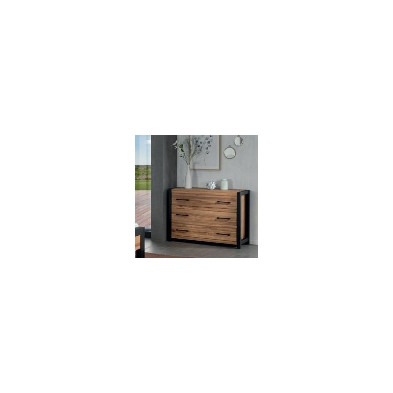 Commode industrielle chêne et métal 110cm Catane Casita CATACOM 3