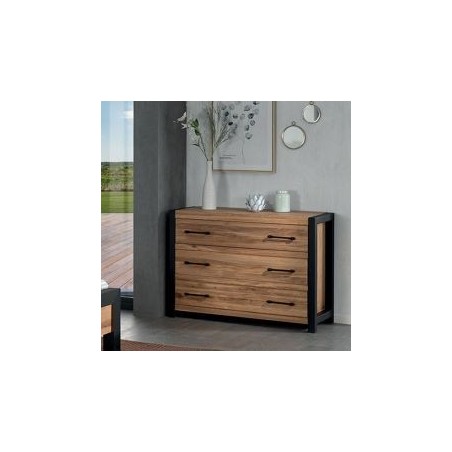 Commode industrielle chêne et métal 110cm Catane Casita CATACOM 3