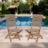 Lot de 2 chaises pliantes teck massif GARDEN modèle B