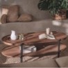 Table basse ovale teck recyclé 140cm d-bodhi COCO double plateau
