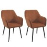 Lot de 2 chaises velours côtelé marron avec accoudoirs Scotty Casita CHASCOMAR 12