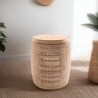 Tabouret cannage et bois rond 40cm COLONIAL