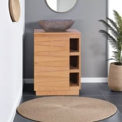 Meuble salle de bain 60 cm teck massif BAIN