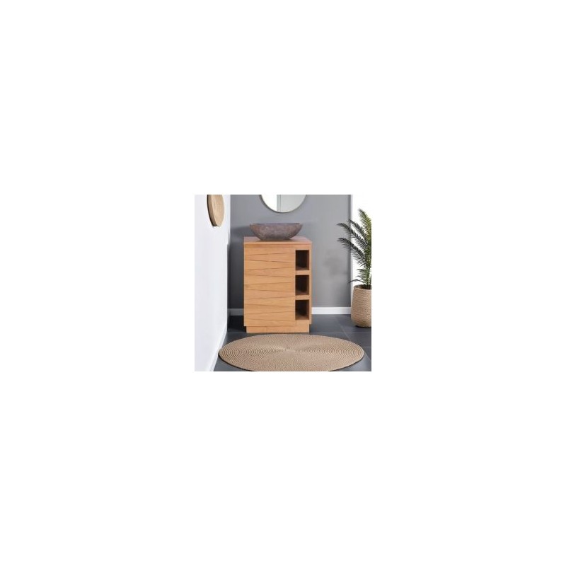 Meuble salle de bain 60 cm teck massif BAIN