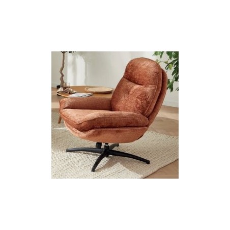 Fauteuil vintage inclinable terracotta confort avec repose-pieds Casita BRANSON