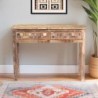 Console en bois recyclé coloré blanchi 120cm LILA