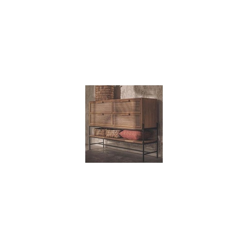 Commode 4 tiroirs en teck recyclé et métal 150cm d-bodhi COCO