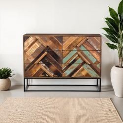 Commode bois et métal 110cm RITA Kayu Intérieur