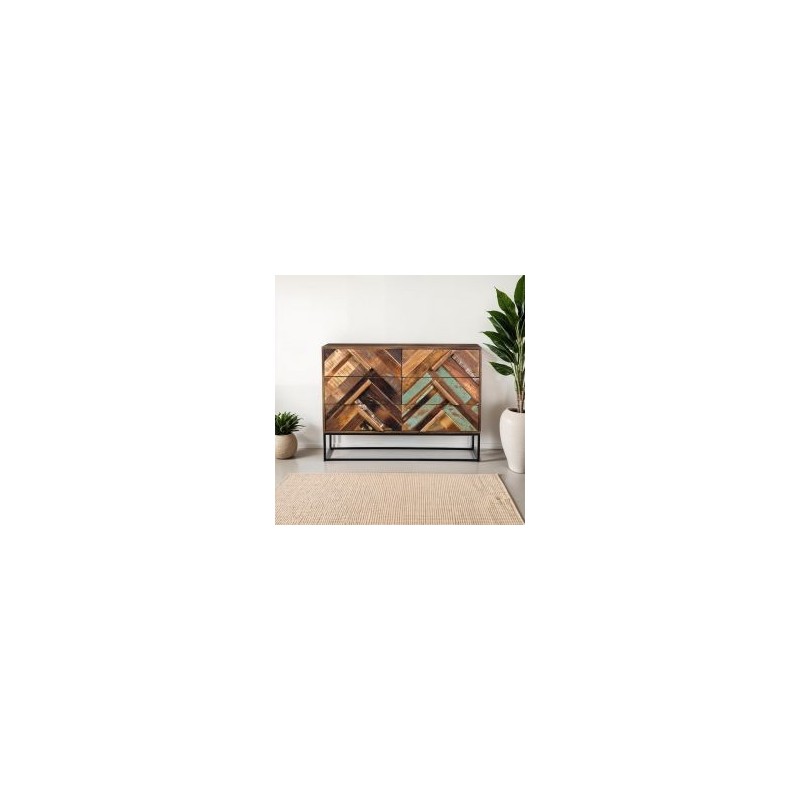 Commode bois et métal 110cm RITA Kayu Intérieur