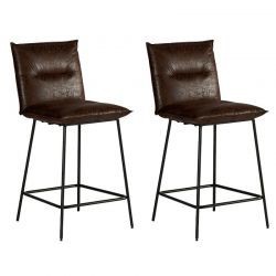 Lot 2 chaises îlot tissu marron Casita CHAILO 100HAV