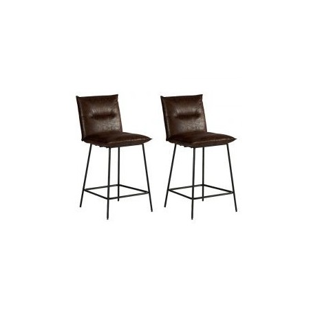 Lot 2 chaises îlot tissu marron Casita CHAILO 100HAV