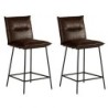 Lot 2 chaises îlot tissu marron Casita CHAILO 100HAV