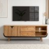 Meuble TV noir et bois acacia blanchi 160cm ROSA Kayu Interieur