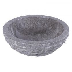 Vasque ronde à poser en marbre gris Ø40cm KC-M GREY