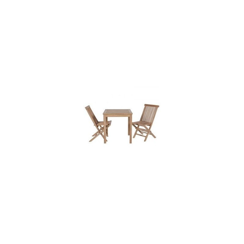 Ensemble table et chaise de balcon teck massif 70 x 70 cm GARDEN
