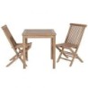 Ensemble table et chaise de balcon teck massif 70 x 70 cm GARDEN
