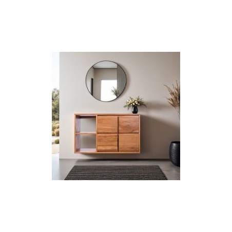 Meuble vasque salle de bain 100 cm suspendu teck massif SUSANE