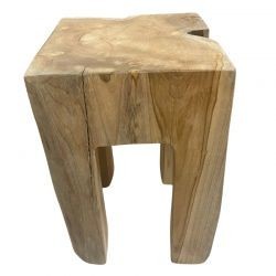 Tabouret carré en racine de teck 28cm Farmer Casita FARTABOU10CN