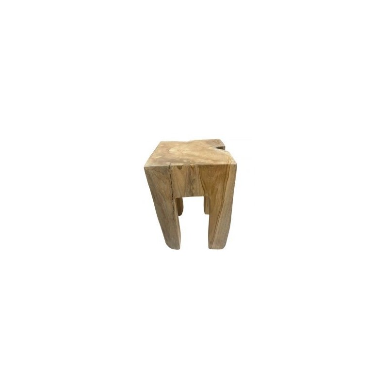 Tabouret carré en racine de teck 28cm Farmer Casita FARTABOU10CN