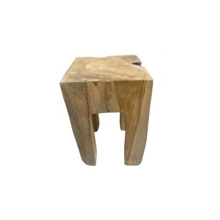 Tabouret carré en racine de teck 28cm Farmer Casita FARTABOU10CN