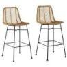 Lot de 2 chaises de bar rotin et métal 45cm Casita CHACOCBARN