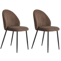 Lot de 2 chaises velours côtelé taupe 60cm Casita BELLOT