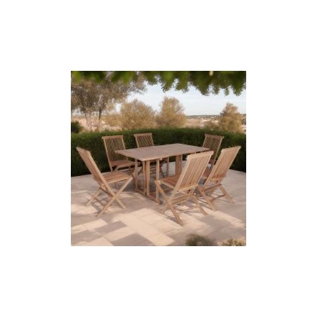Table teck pliante rectangulaire pour extérieur 140cm