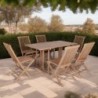 Table teck pliante rectangulaire pour extérieur 140cm
