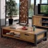 Table basse bois et métal avec rangements 110cm Wales Casita