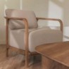 Fauteuil design en teck massif et tissu 82cm CLASSY d-bodhi
