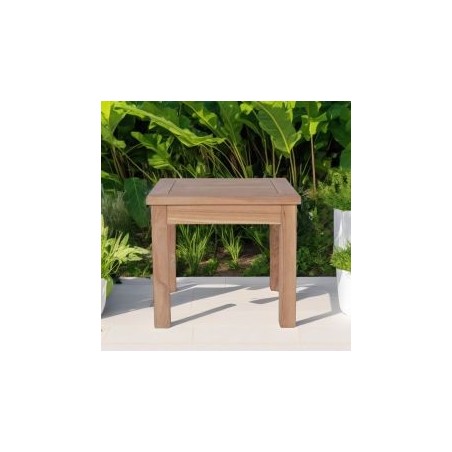 Table d'appoint extérieur en teck massif carrée 45cm