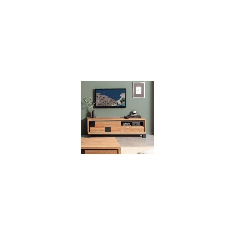 Meuble TV pin massif brossé 175cm CUBO Casita CUBTV 175