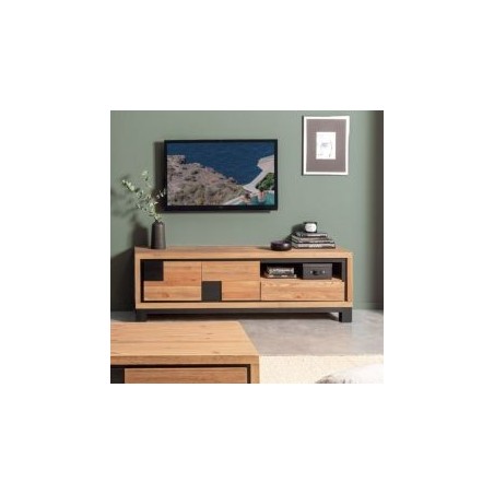 Meuble TV pin massif brossé 175cm CUBO Casita CUBTV 175