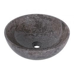 Vasque ronde à poser en marbre gris bord fin Ø40cm KCT-P GREY