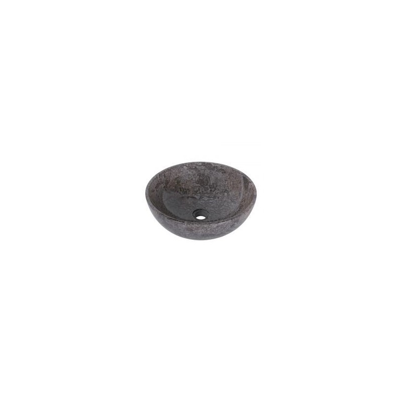 Vasque ronde à poser en marbre gris bord fin Ø40cm KCT-P GREY