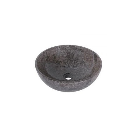 Vasque ronde à poser en marbre gris bord fin Ø40cm KCT-P GREY