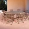 Table ronde extensible extérieur en teck massif Ø150/200cm