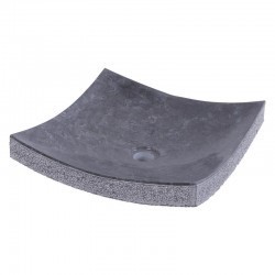 Vasque à poser carrée en marbre gris 40cm SZB-D GREY