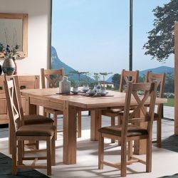 Table carrée extensible en chêne 120cm Lodge LODTAC 120