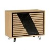 Buffet 2 portes chêne massif blanchi et décor marbre 105cm Casita STORIA