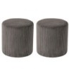 Lot de 2 poufs velours côtelé gris 35cm Casita SNAW
