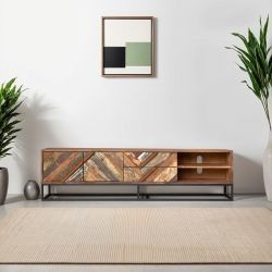 Meuble TV bois et métal 170cm RITA Kayu Intérieur