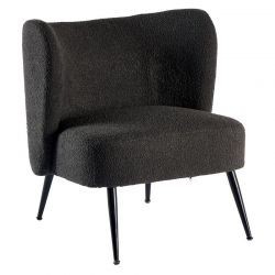 Fauteuil crapaud tissu gris anthracite Casita RIPPLE 70cm