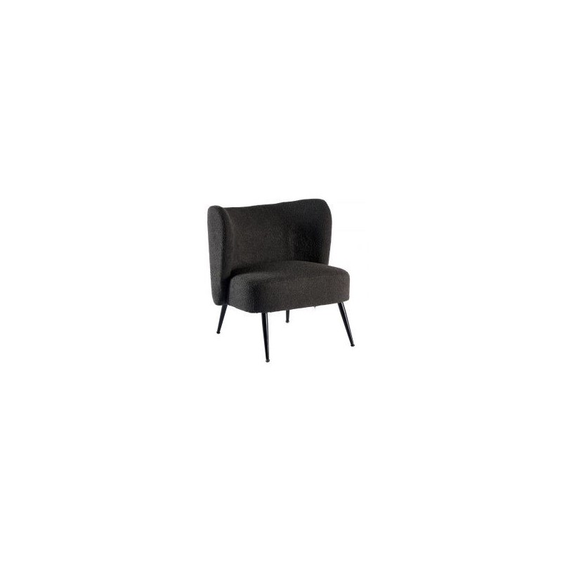Fauteuil crapaud tissu gris anthracite Casita RIPPLE 70cm