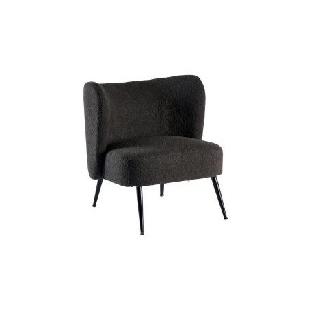 Fauteuil crapaud tissu gris anthracite Casita RIPPLE 70cm